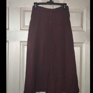 Vintage Maroon/ Burgundy Liz Claiborne A Line Midi Skirt Size 6